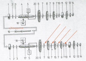 Distanzscheibe zwischen den Losrädern (24x35), Simson S51, S53, S70, SR50, SD50, KR51/2, MS50