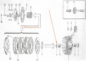 Anlaufscheibe zum Kupplungszahnrad, Simson S51, S53, S70, SR50, SD50, KR51/2, MS50