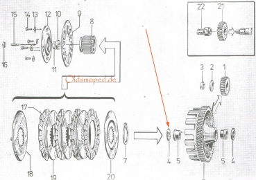 Anlaufscheibe (Kupplungszahnrad), Simson S51, S53, S70, SR50, SD50, KR51/2, MS50