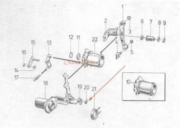 Sicherungsscheibe für Schaltklinkenfeder, Simson S51, S53, S70, SR50, SD50, KR51/2, MS50, E930