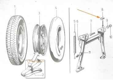 Distanzhülse für Kippständer  (lang), Simson SR50, SR80