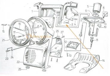 Flachkopfschraube für Armaturengehäuse, Simson SR50, SR80