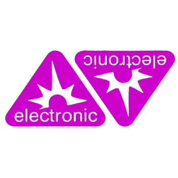 SET Klebefolie, Aufkleber für Seitendeckel "electronic" Dreieck (magenta), Simson S50, S51