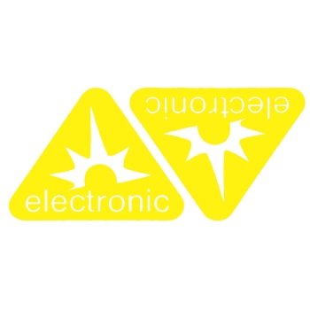 SET Klebefolie, Aufkleber für Seitendeckel "electronic" Dreieck (neongelb), Simson S50, S51