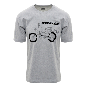 T-Shirt (hellgrau meliert), Motiv: Spatz - 100% Baumwolle