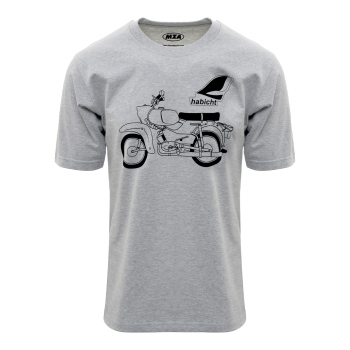 T-Shirt (hellgrau meliert), Motiv: Habicht - 100% Baumwolle