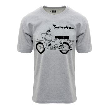 T-Shirt (hellgrau meliert), Motiv: Sperber - 100% Baumwolle