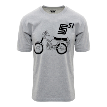 T-Shirt (hellgrau meliert), Motiv: S51 - 100% Baumwolle