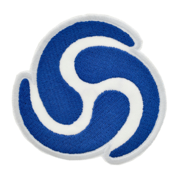 Patch zum Aufnähen oder Aufbügeln, Motiv: Wirbel-Logo