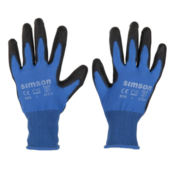 Arbeitshandschuhe, Montagehandschuhe (blau), Motiv: SIMSON