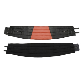 Oldschool-Nierengurt (Kunstleder), schwarz/orange