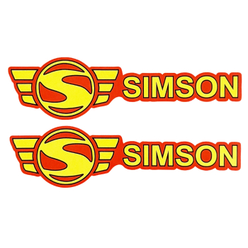 SET Klebefolie, Tankaufkleber, (Rot/Gelb), Simson S53