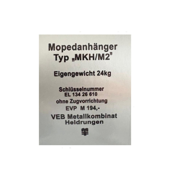 Aufkleber (Typenbezeichnung) MKH/M2 Mopedanhänger