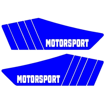 SET Aufkleber, Klebefolie für Seitendeckel "Motorsport" (dunkelblau), Simson S53, S83