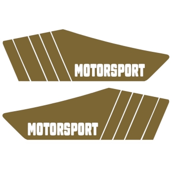 SET Aufkleber, Klebefolie für Seitendeckel "Motorsport" (gold), Simson S53, S83