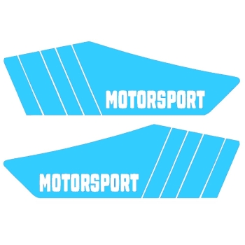 SET Aufkleber, Klebefolie für Seitendeckel "Motorsport" (hellblau), Simson S53, S83