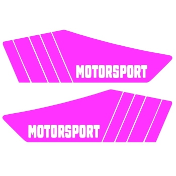 SET Aufkleber, Klebefolie für Seitendeckel "Motorsport" (pink), Simson S53, S83