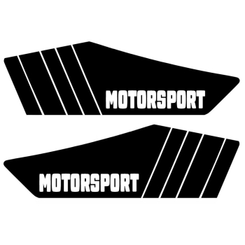 SET Aufkleber, Klebefolie für Seitendeckel "Motorsport" (schwarz), Simson S53, S83