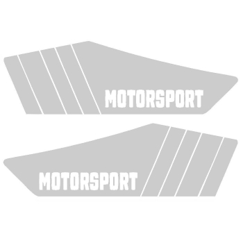 SET Aufkleber, Klebefolie für Seitendeckel "Motorsport" (silber), Simson S53, S83