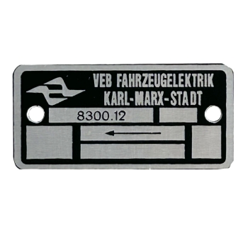 Typenschild für Magnetzünder, AWO-S, AWO-T