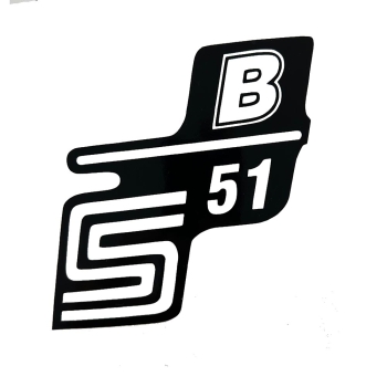Aufkleber Seitendeckel (schwarz/transparent), Simson S51B