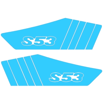 SET Aufkleber, Klebefolie für Seitendeckel (hellblau), Simson S53