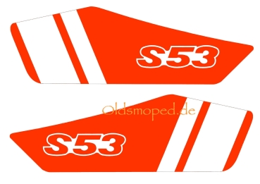 SET Klebefolie, Aufkleber für Seitendeckel, Simson S53