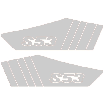 SET Aufkleber, Klebefolie für Seitendeckel (silber), Simson S53