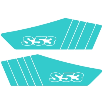SET Aufkleber, Klebefolie für Seitendeckel (türkis), Simson S53