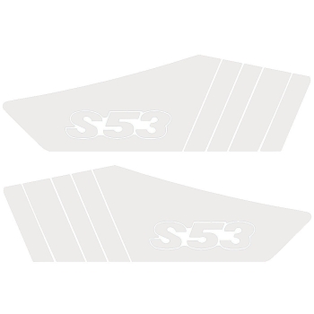 SET Aufkleber, Klebefolie für Seitendeckel (weiss), Simson S53