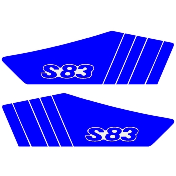 SET Aufkleber, Klebefolie für Seitendeckel (dunkelblau), Simson S83