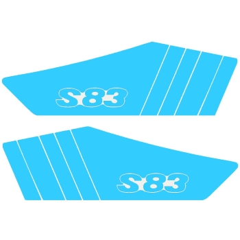SET Aufkleber, Klebefolie für Seitendeckel (hellblau), Simson S83