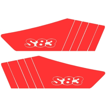 SET Aufkleber, Klebefolie für Seitendeckel (rot), Simson S83