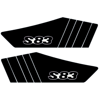 SET Aufkleber, Klebefolie für Seitendeckel (schwarz), Simson S83