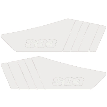 SET Aufkleber, Klebefolie für Seitendeckel (weiss), Simson S83