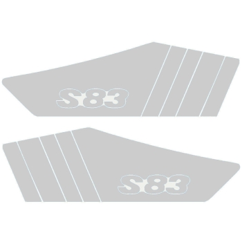 SET Aufkleber, Klebefolie für Seitendeckel (silber), Simson S83