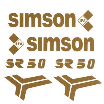 Aufkleber Set (gold), Simson SR50
