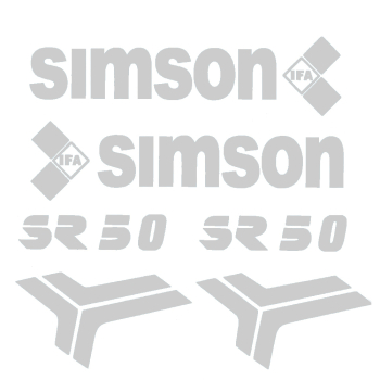 Aufkleber Set (silber), Simson SR50