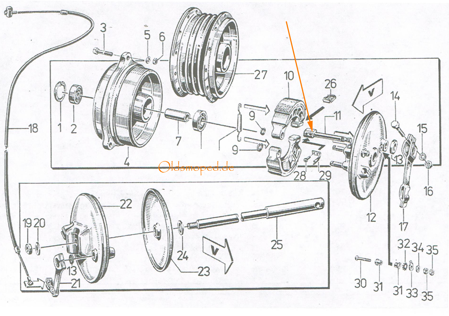 Scudo Freno Posteriore In Alluminio MZA Per Simson KR51/2, S50, S51, S70 – Con Foro Per Vite Di Contatto