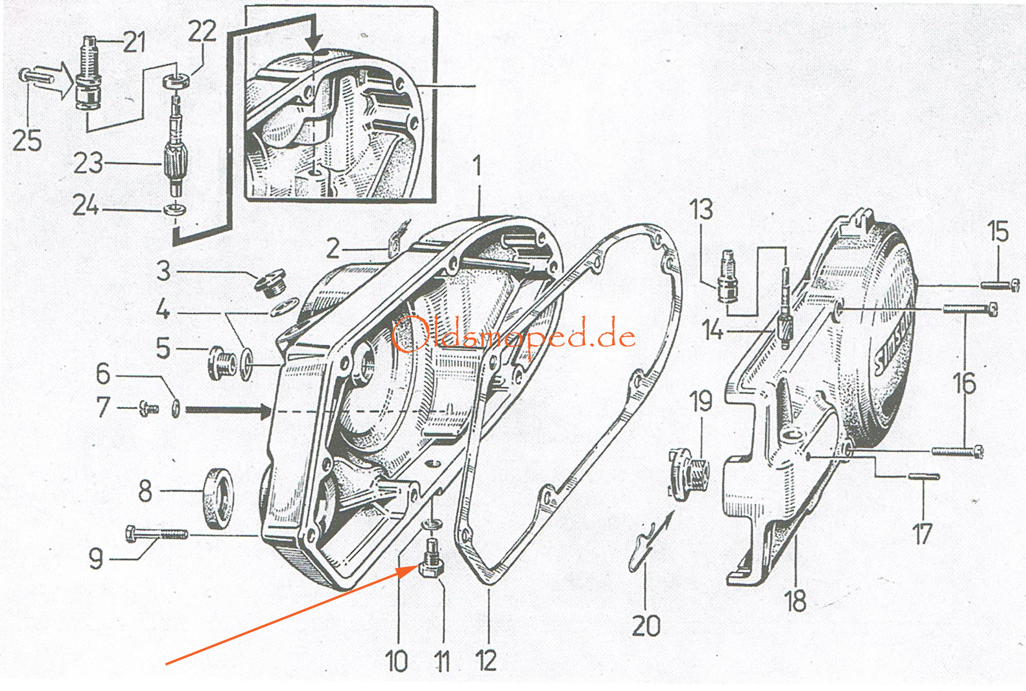 Oldsmoped - Ölablaßschraube M14x1,5 (mit Magnet), Simson S51, S53, SR50,  KR51/2, S70, MS50