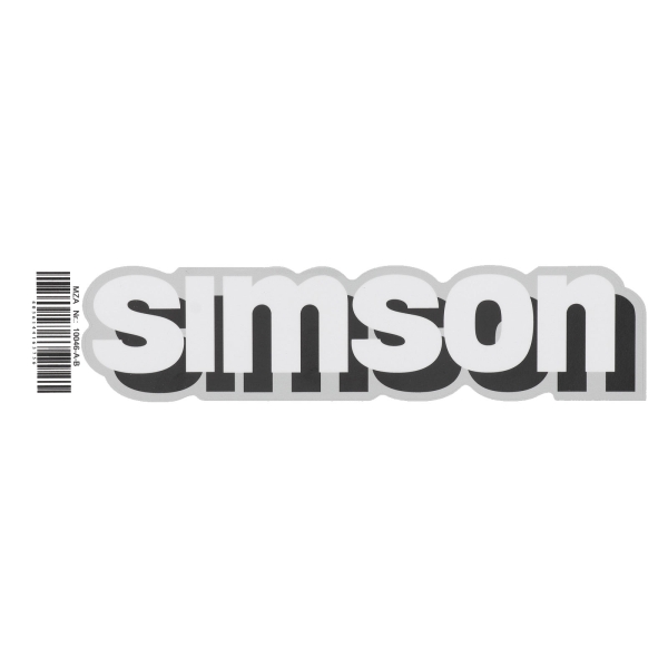 Klebefolie, Tankaufkleber (Weiß/Schwarz/Silber), Simson S50, S51, S70