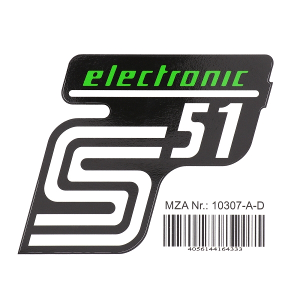 Klebefolie, Aufkleber für Seitendeckel (grün), Simson S51 Electronic