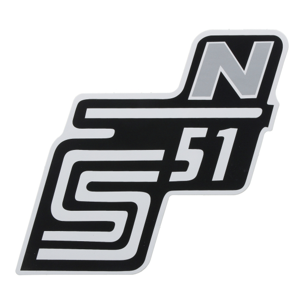 Schriftzug, Aufkleber für Seitendeckel "S51 N" (Silber)