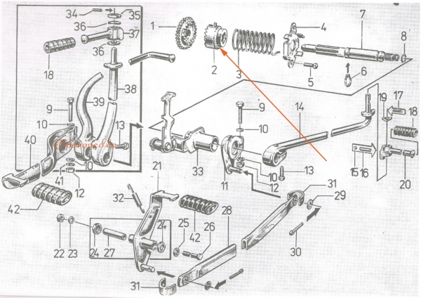 Mitnehmer für Kickstarterwelle, Simson S51, S53, S70, KR51/2, SR50, E930