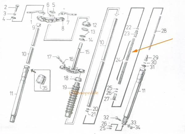 Druckfeder für Telegabel (Ø3,2), Simson S50, S51, S53, S70, SR50, SRA