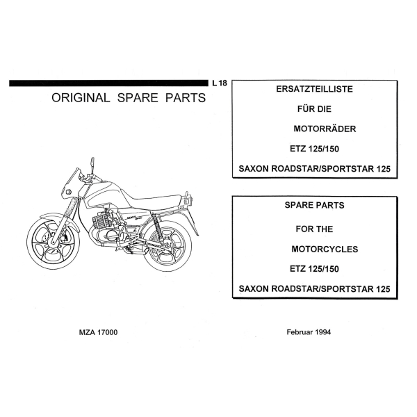 Ersatzteilkatalog, MZ ETZ125, ETZ150
