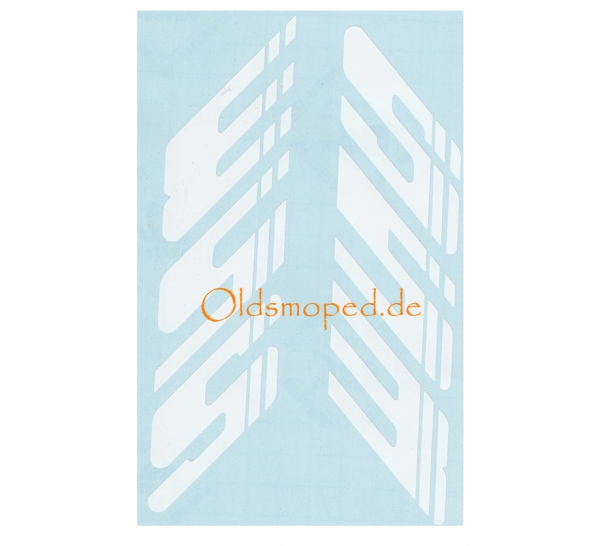 SET Klebefolie, Tankaufkleber (Weiß), Simson S53E, S53OR Enduro