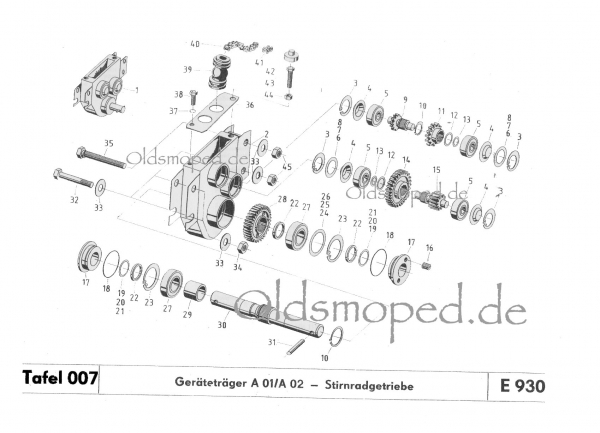 Geräteträger A01/A02 - Stirnradgetriebe