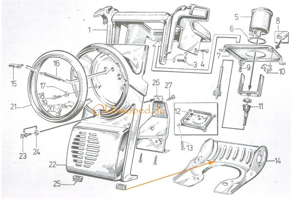 Bodenblech für Armaturenblock, Simson SR50, SD50