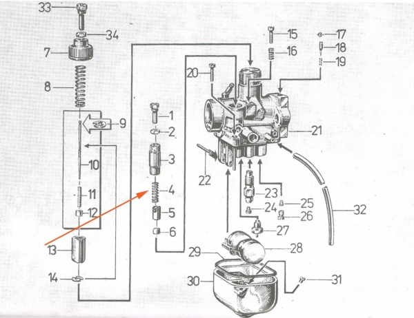 BVF Druckfeder für Starterkolben, Simson S50, S51, S53N, SR50, SR80, KR51, SR4-2, SR4-3, SR4-4